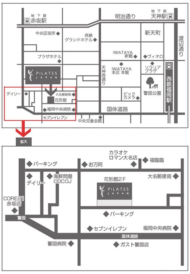 ピラティスジャパンの地図 ピラティスジャパンの地図